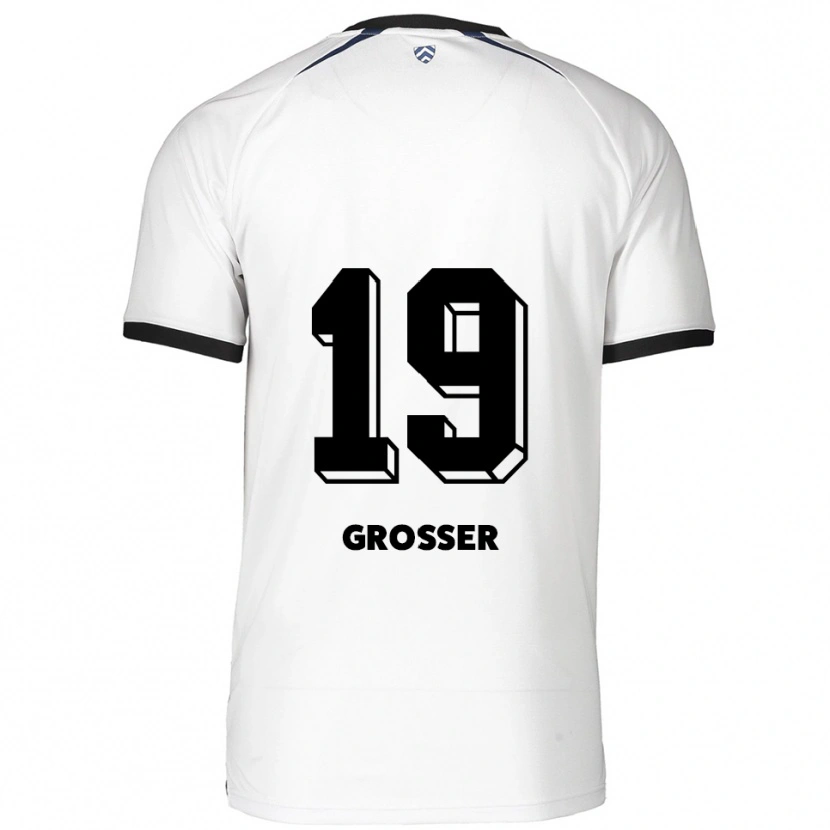 Danxen Uomo Maglia Maximilian Großer #19 Bianco Nero Kit Gara Away 2025/26 Maglietta