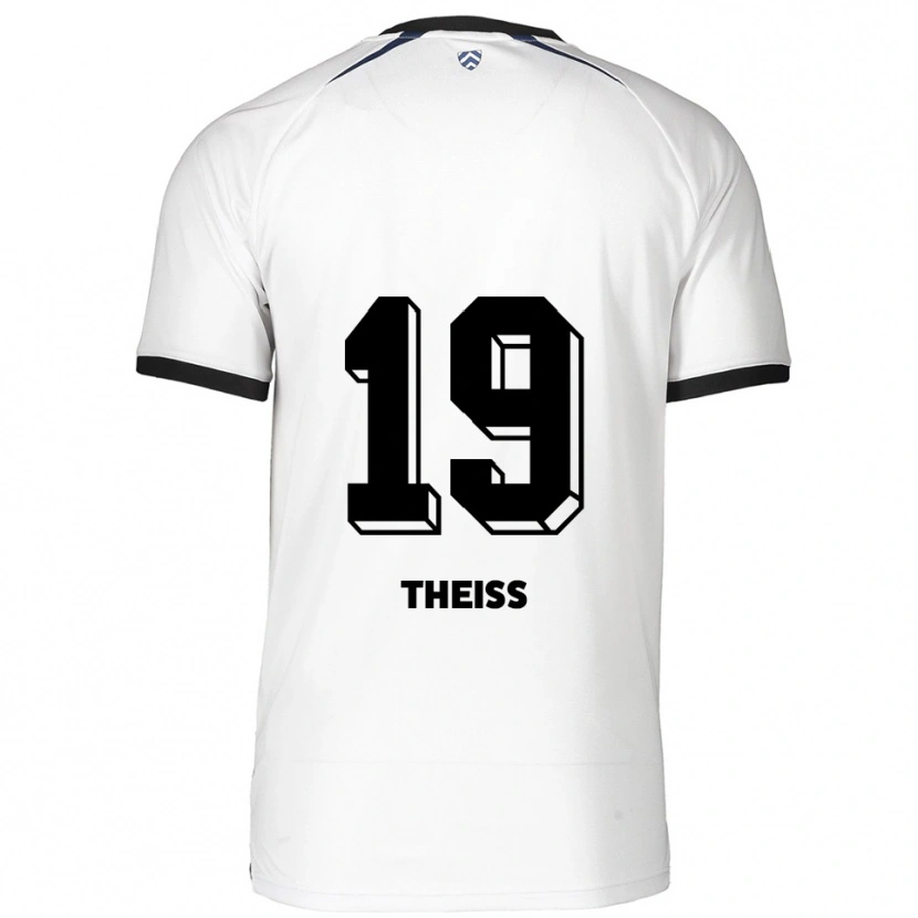 Danxen Uomo Maglia Monti Theiß #19 Bianco Nero Kit Gara Away 2025/26 Maglietta