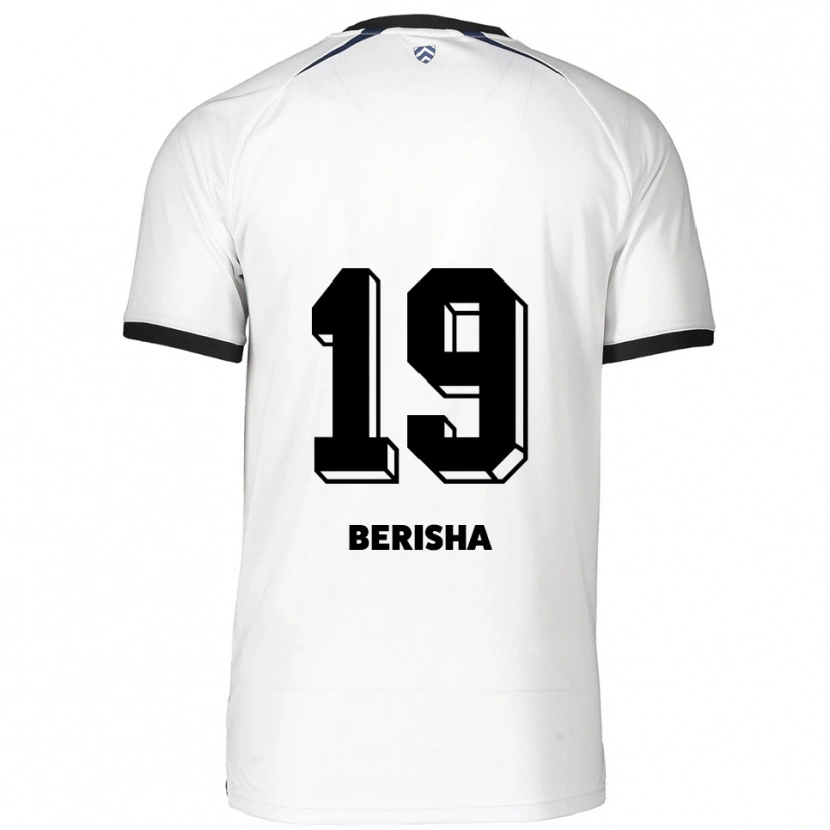 Danxen Uomo Maglia Artijola Berisha #19 Bianco Nero Kit Gara Away 2025/26 Maglietta