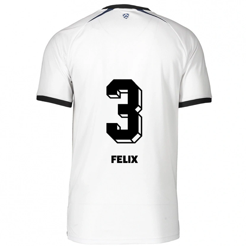 Danxen Uomo Maglia Joel Felix #3 Bianco Nero Kit Gara Away 2025/26 Maglietta