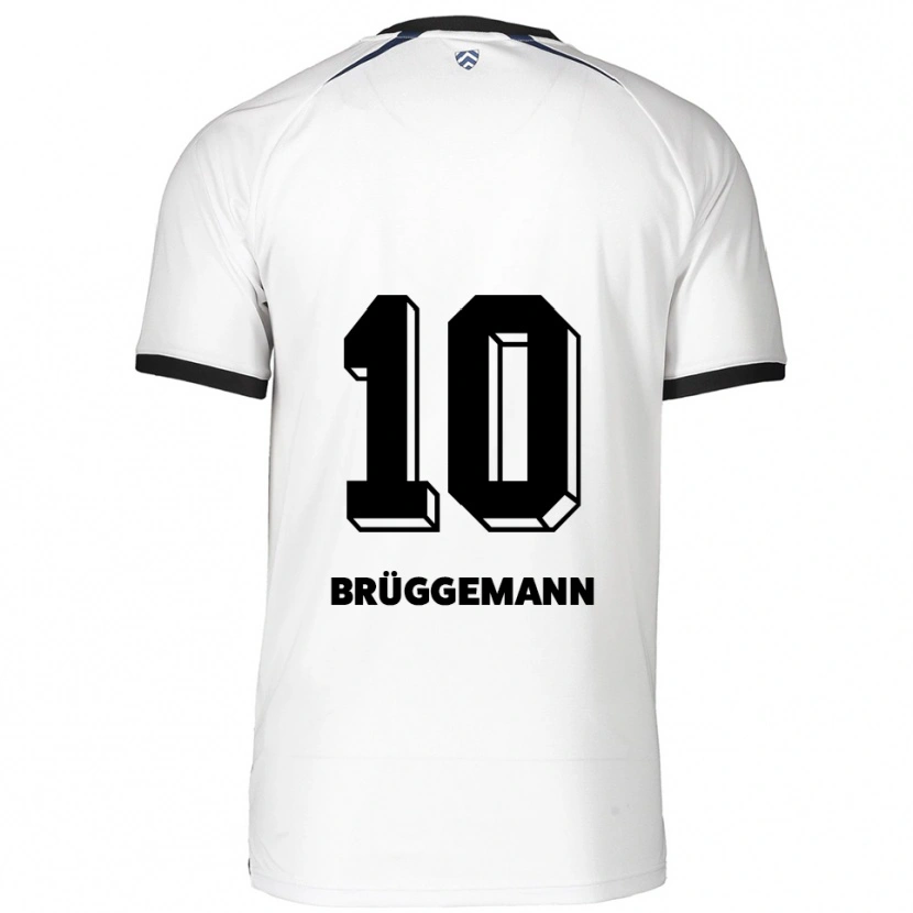 Danxen Uomo Maglia Kim Brüggemann #10 Bianco Nero Kit Gara Away 2025/26 Maglietta