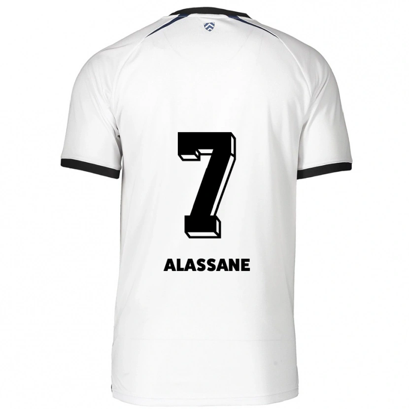 Danxen Uomo Maglia Latif-Bilal Alassane #7 Bianco Nero Kit Gara Away 2025/26 Maglietta