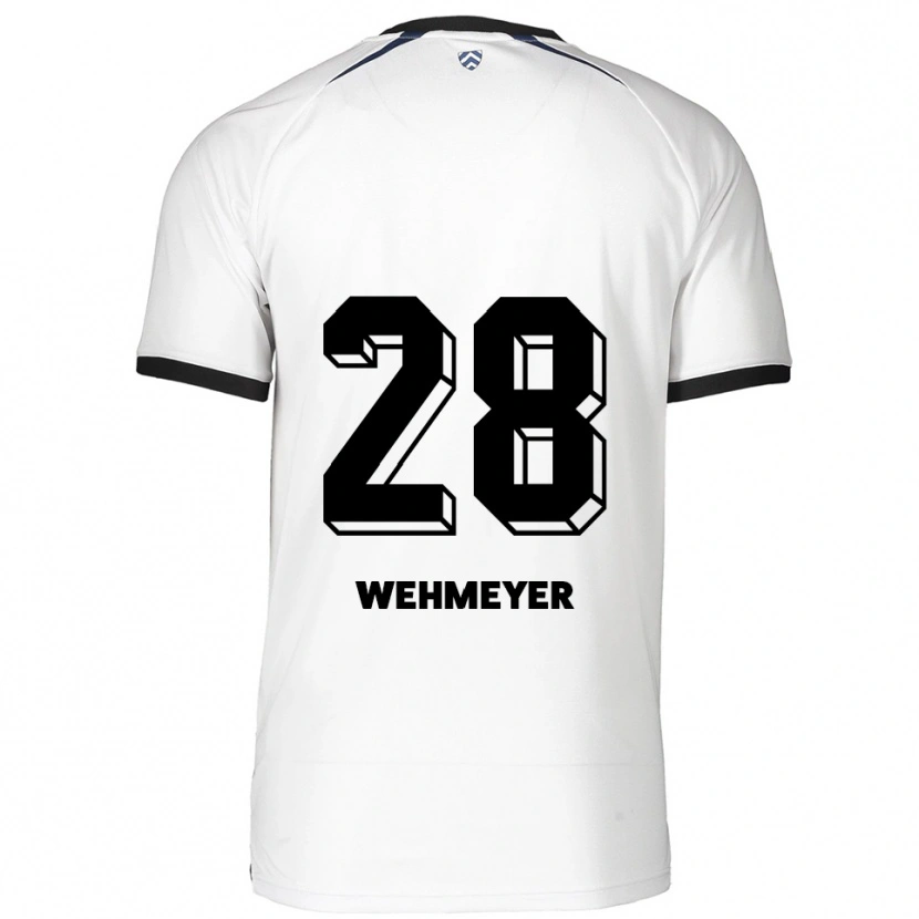 Danxen Uomo Maglia Hannah Wehmeyer #28 Bianco Nero Kit Gara Away 2025/26 Maglietta