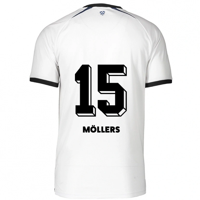 Danxen Uomo Maglia Niklas Möllers #15 Bianco Nero Kit Gara Away 2025/26 Maglietta
