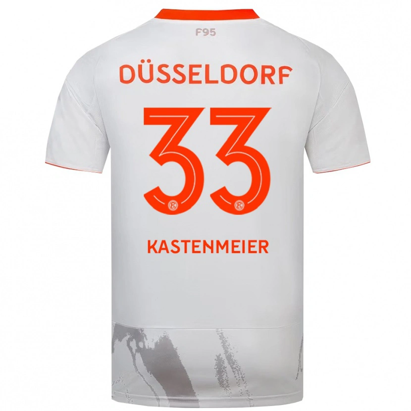 Danxen Uomo Maglia Florian Kastenmeier #33 Bianco Arancione Kit Gara Away 2025/26 Maglietta
