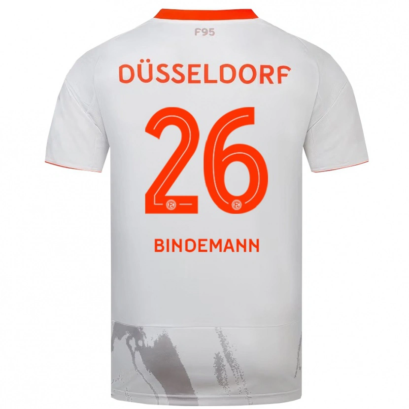 Danxen Uomo Maglia Deniz Bindemann #26 Bianco Arancione Kit Gara Away 2025/26 Maglietta