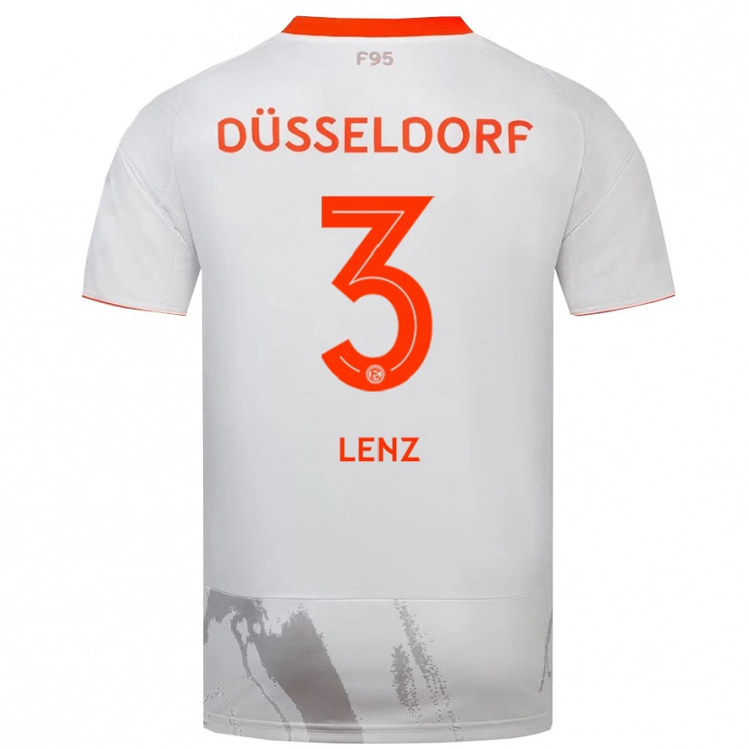 Danxen Uomo Maglia Christopher Lenz #3 Bianco Arancione Kit Gara Away 2025/26 Maglietta