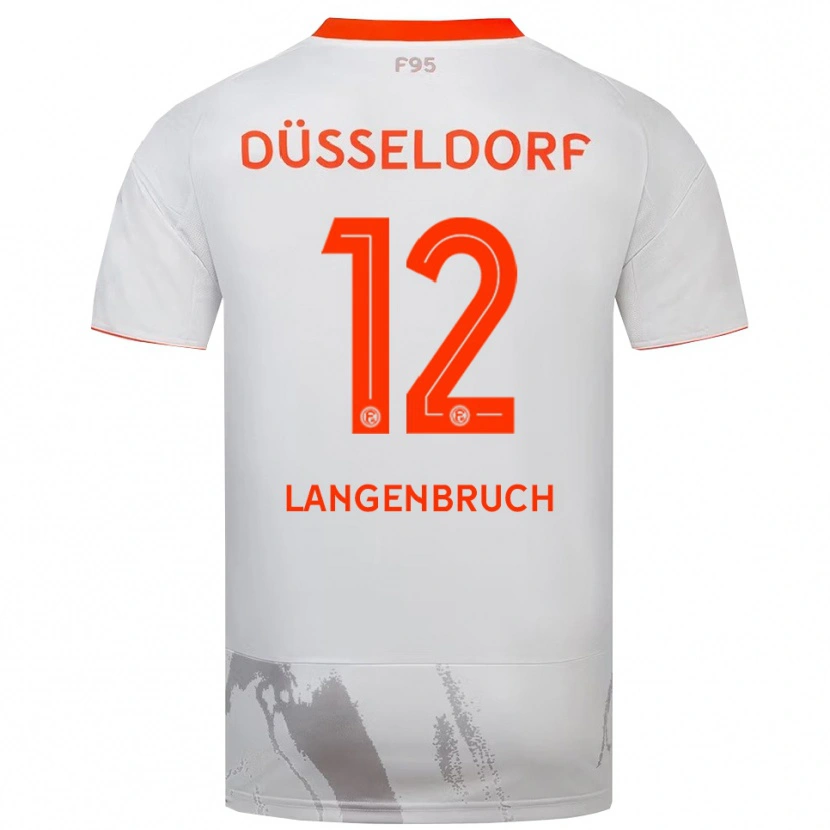 Danxen Uomo Maglia Linus Langenbruch #12 Bianco Arancione Kit Gara Away 2025/26 Maglietta