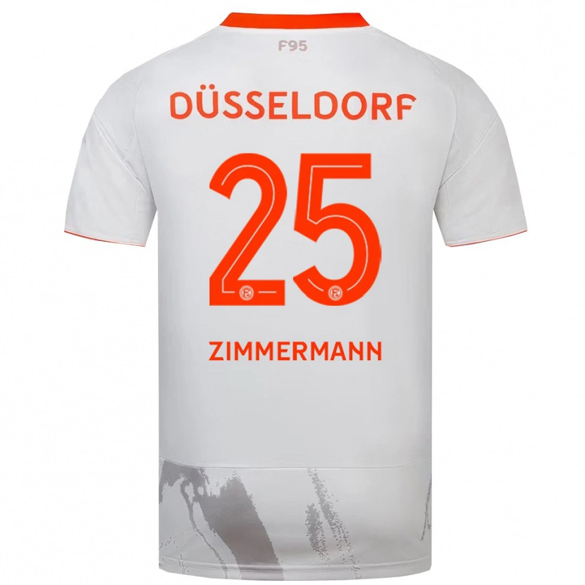 Danxen Uomo Maglia Matthias Zimmermann #25 Bianco Arancione Kit Gara Away 2025/26 Maglietta