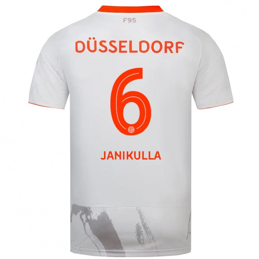 Danxen Uomo Maglia Julius Janikulla #6 Bianco Arancione Kit Gara Away 2025/26 Maglietta