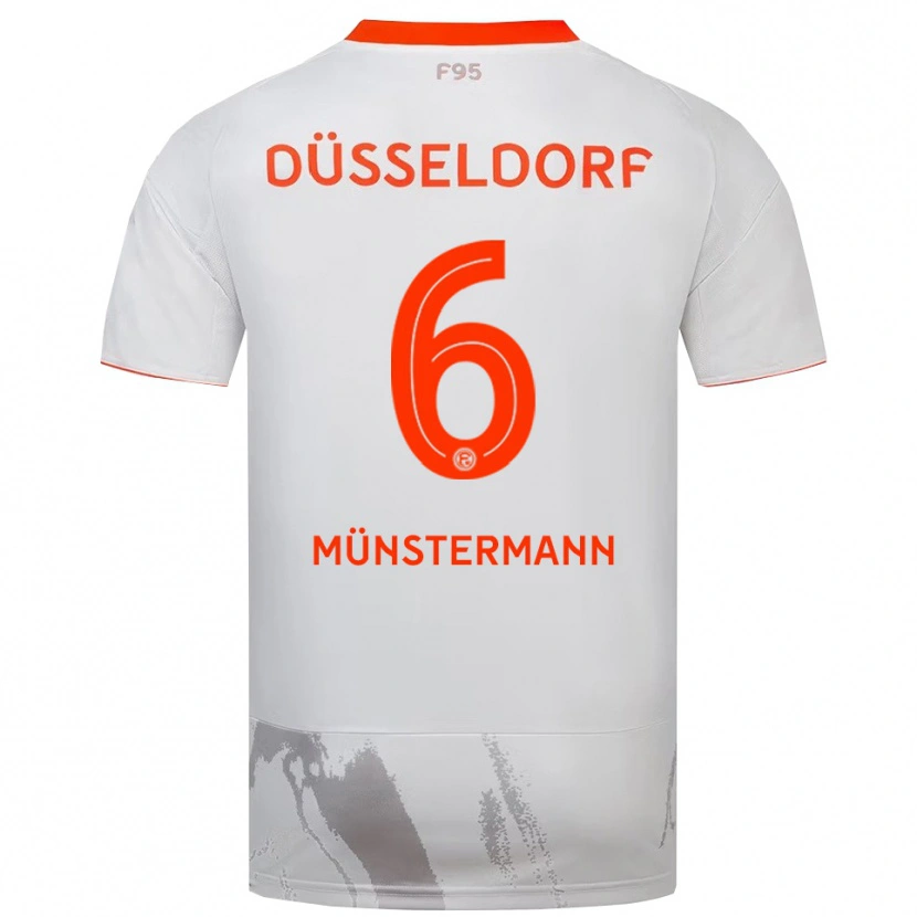 Danxen Uomo Maglia Paul Münstermann #6 Bianco Arancione Kit Gara Away 2025/26 Maglietta