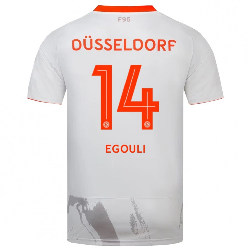 Danxen Uomo Maglia Noah Egouli #14 Bianco Arancione Kit Gara Away 2025/26 Maglietta