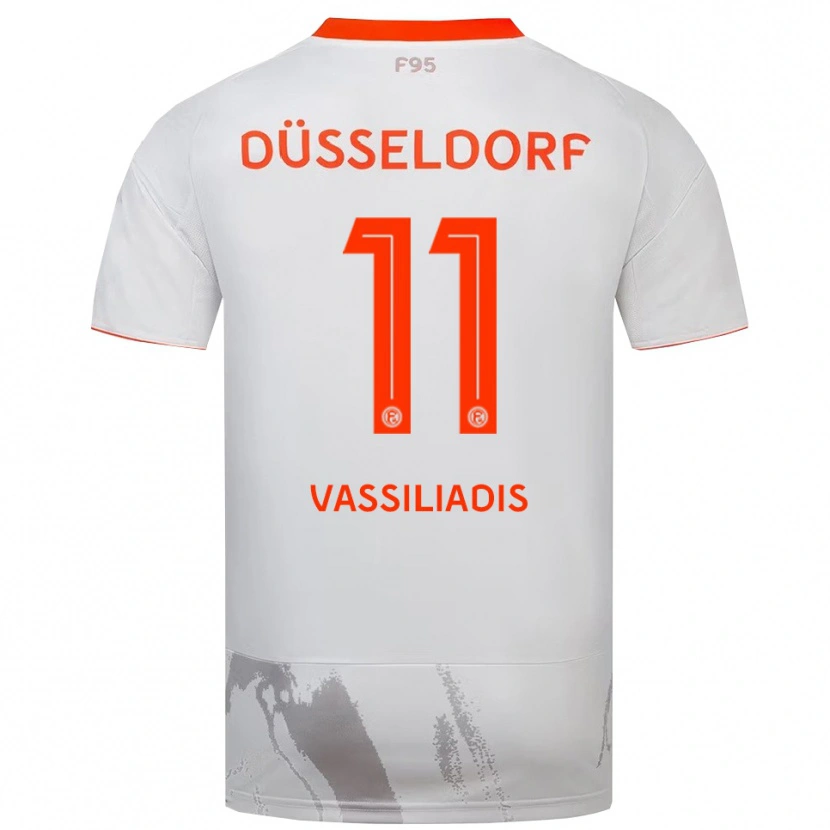 Danxen Uomo Maglia Leonidas Vassiliadis #11 Bianco Arancione Kit Gara Away 2025/26 Maglietta