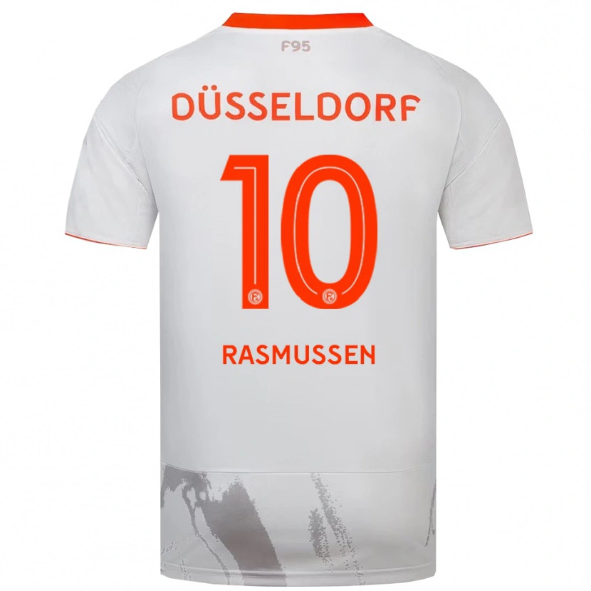 Danxen Uomo Maglia Christian Rasmussen #10 Bianco Arancione Kit Gara Away 2025/26 Maglietta