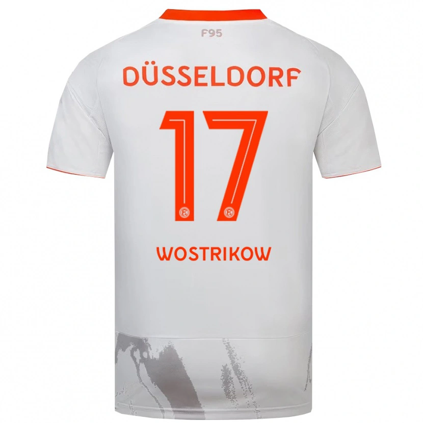 Danxen Uomo Maglia Danil Wostrikow #17 Bianco Arancione Kit Gara Away 2025/26 Maglietta