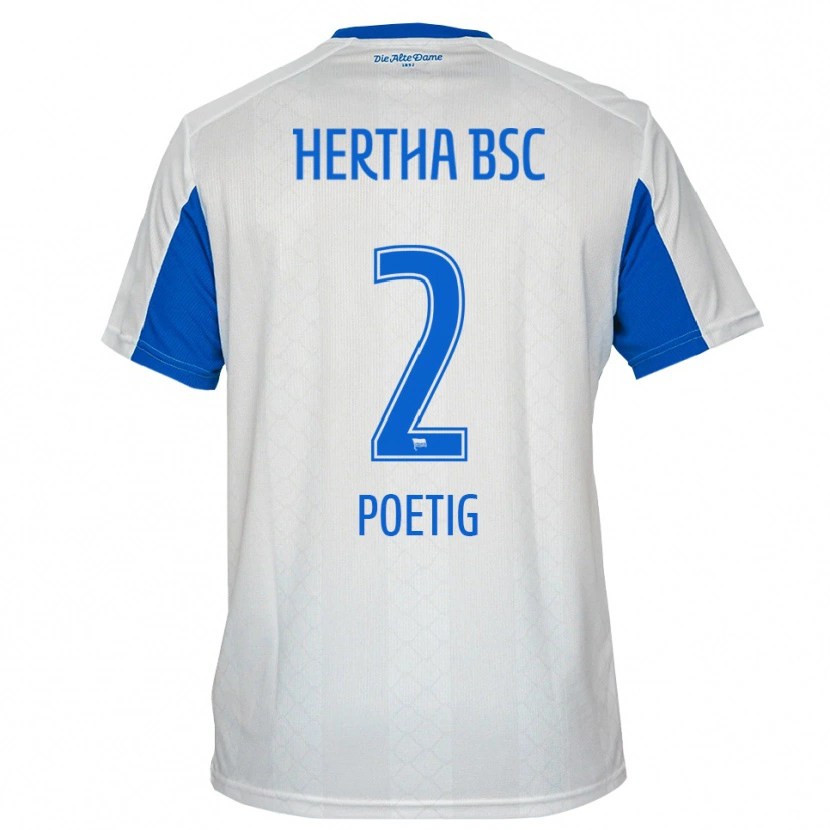 Danxen Uomo Maglia David Poetig #2 Bianco Blu Kit Gara Away 2025/26 Maglietta