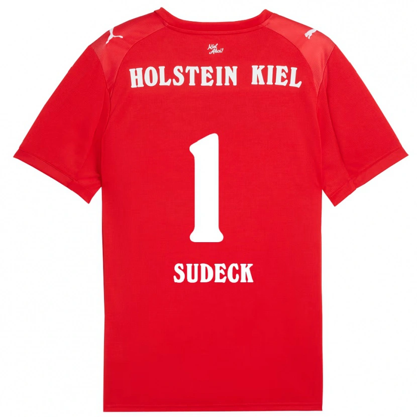 Danxen Uomo Maglia Thore-Liam Sudeck #1 Rosso Blu Kit Gara Away 2025/26 Maglietta