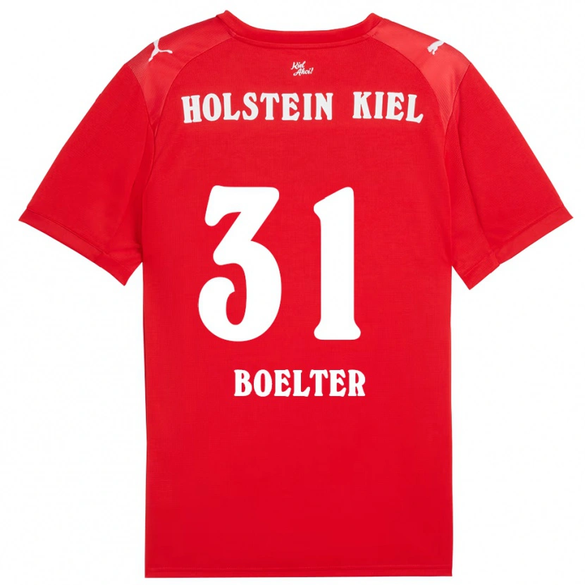 Danxen Uomo Maglia Felix Boelter #31 Rosso Blu Kit Gara Away 2025/26 Maglietta