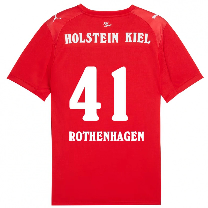 Danxen Uomo Maglia Lio Rothenhagen #41 Rosso Blu Kit Gara Away 2025/26 Maglietta