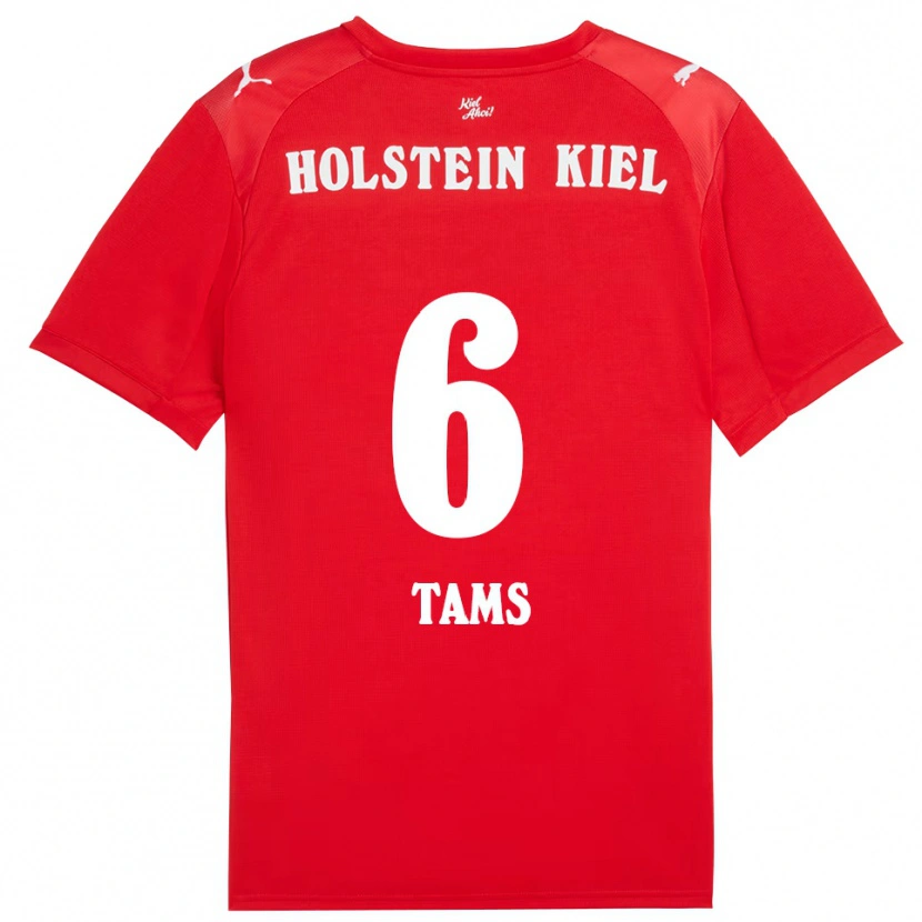 Danxen Uomo Maglia Linus Tams #6 Rosso Blu Kit Gara Away 2025/26 Maglietta