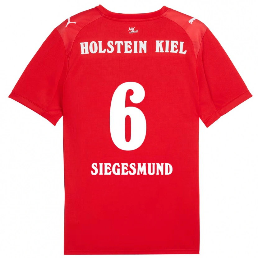 Danxen Uomo Maglia Katinka Siegesmund #6 Rosso Blu Kit Gara Away 2025/26 Maglietta