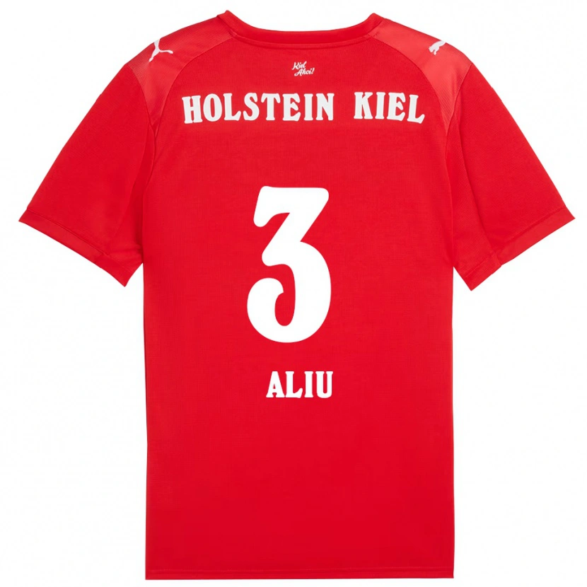 Danxen Uomo Maglia Arbnor Aliu #3 Rosso Blu Kit Gara Away 2025/26 Maglietta