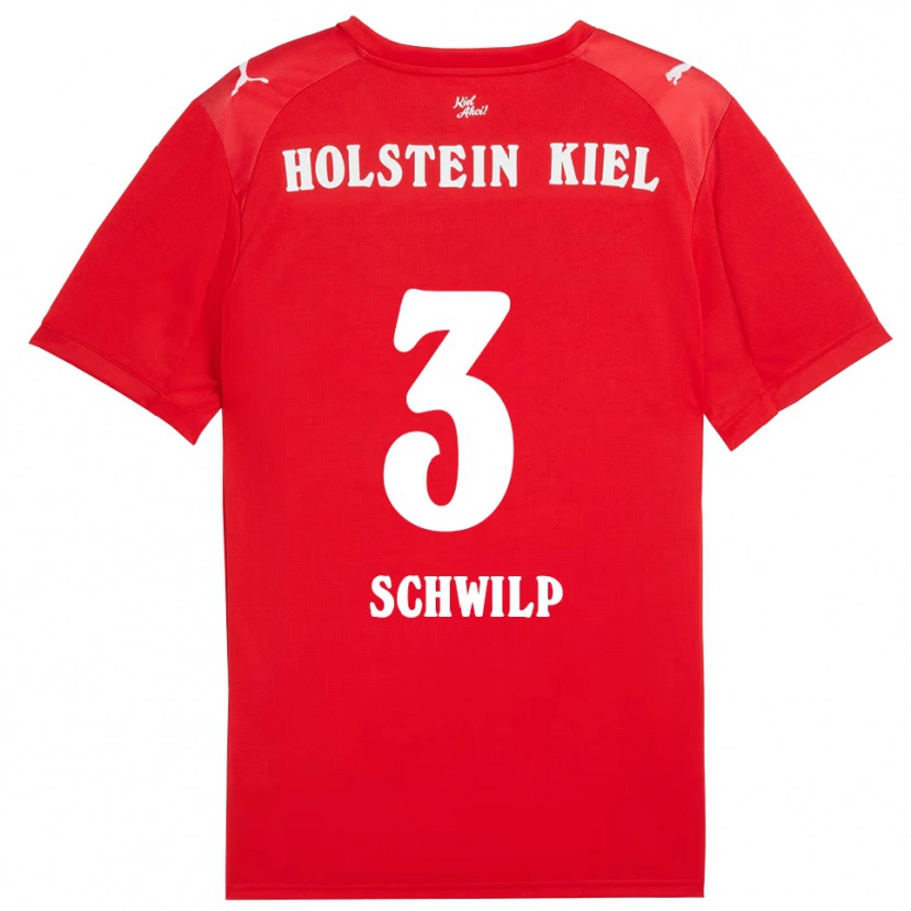 Danxen Uomo Maglia Bent Schwilp #3 Rosso Blu Kit Gara Away 2025/26 Maglietta