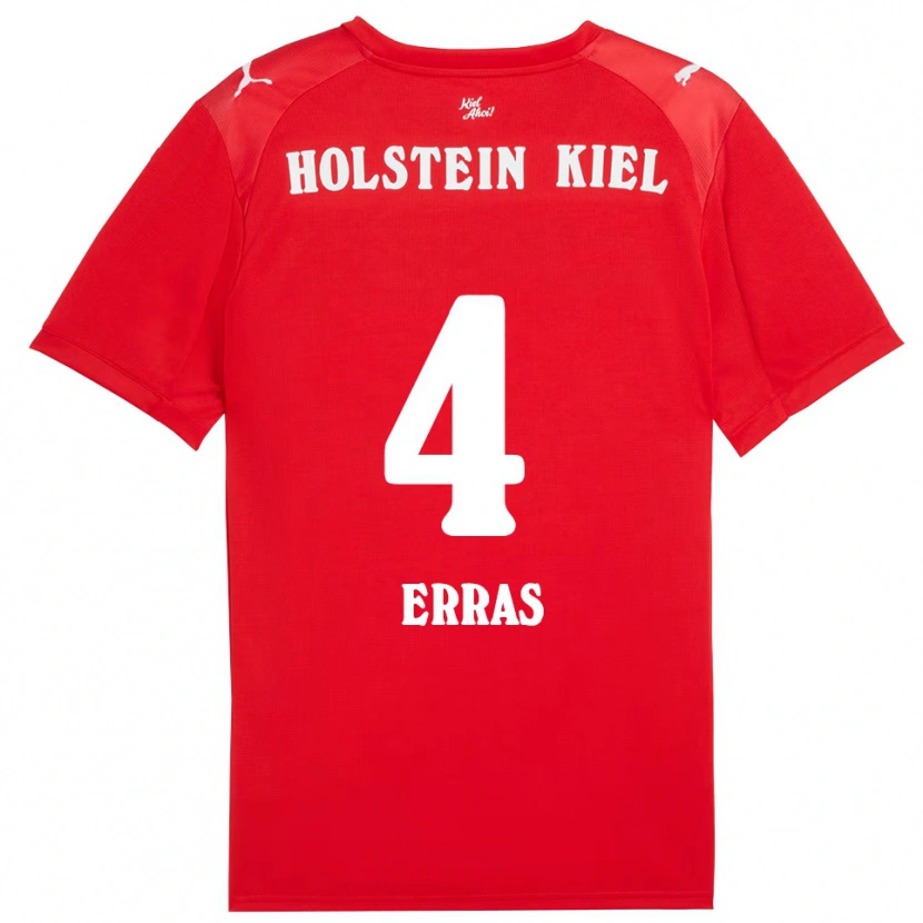 Danxen Uomo Maglia Patrick Erras #4 Rosso Blu Kit Gara Away 2025/26 Maglietta