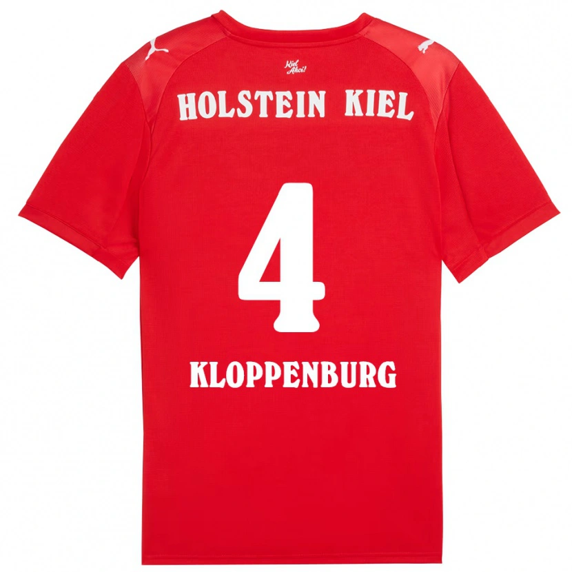 Danxen Uomo Maglia Len Kloppenburg #4 Rosso Blu Kit Gara Away 2025/26 Maglietta