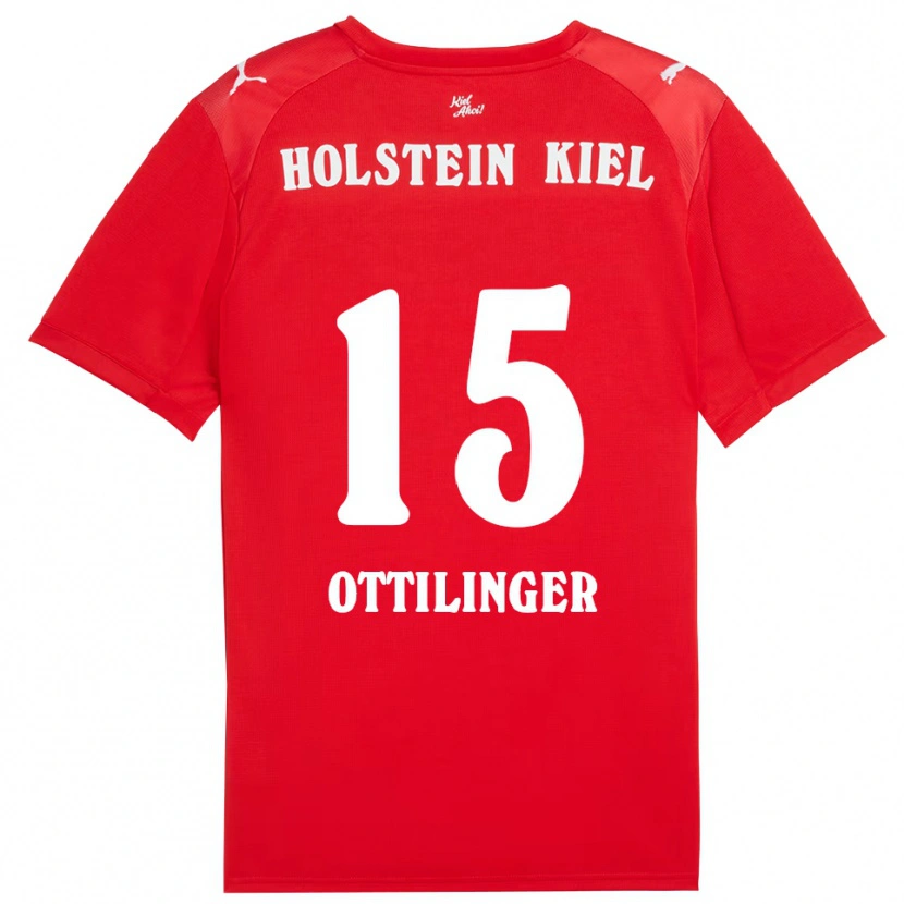 Danxen Uomo Maglia Tim Ottilinger #15 Rosso Blu Kit Gara Away 2025/26 Maglietta