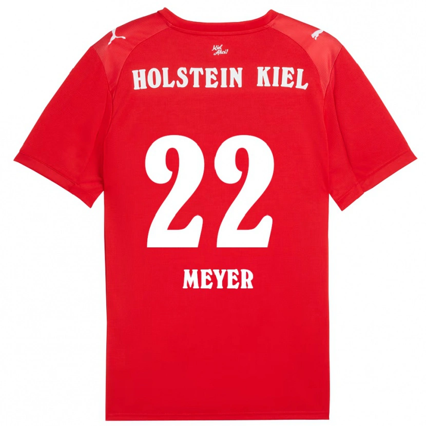 Danxen Uomo Maglia Mätthi Meyer #22 Rosso Blu Kit Gara Away 2025/26 Maglietta