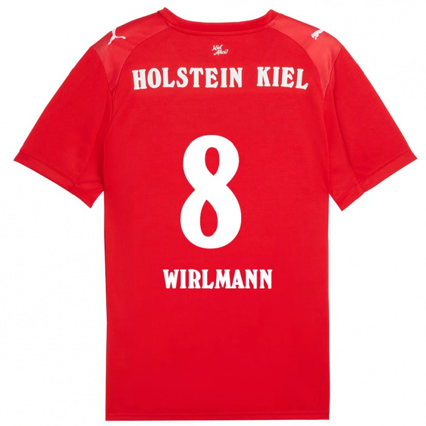 Danxen Uomo Maglia Finn Wirlmann #8 Rosso Blu Kit Gara Away 2025/26 Maglietta