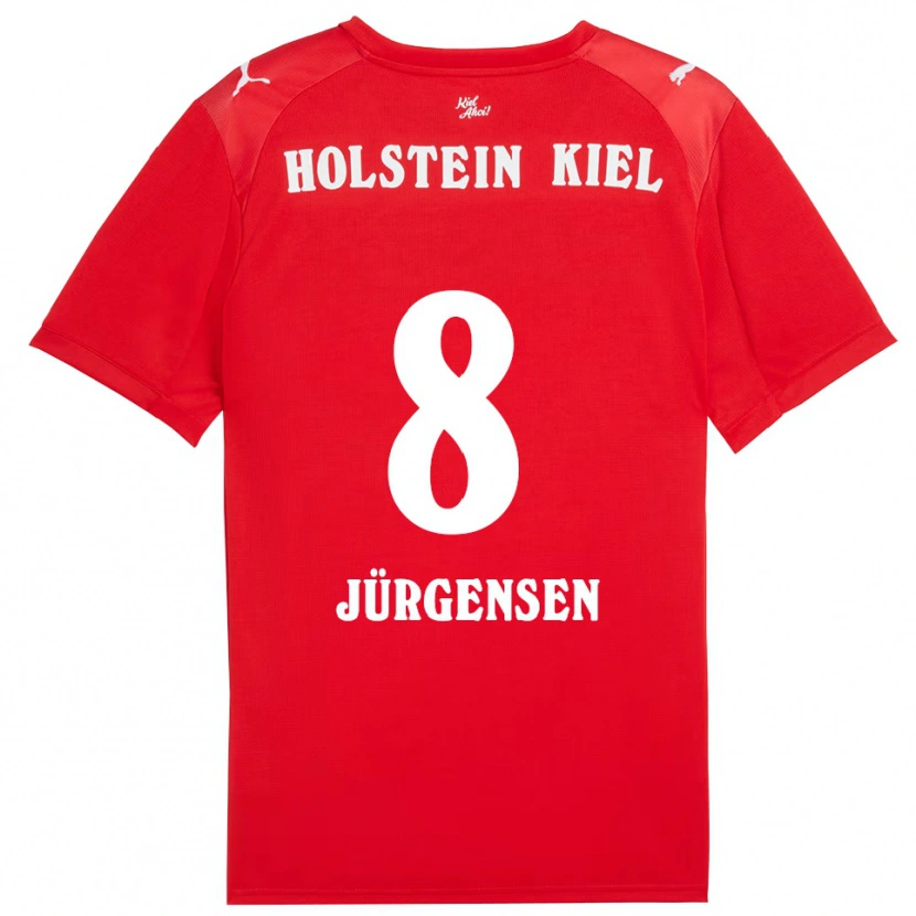 Danxen Uomo Maglia Ronja Jürgensen #8 Rosso Blu Kit Gara Away 2025/26 Maglietta