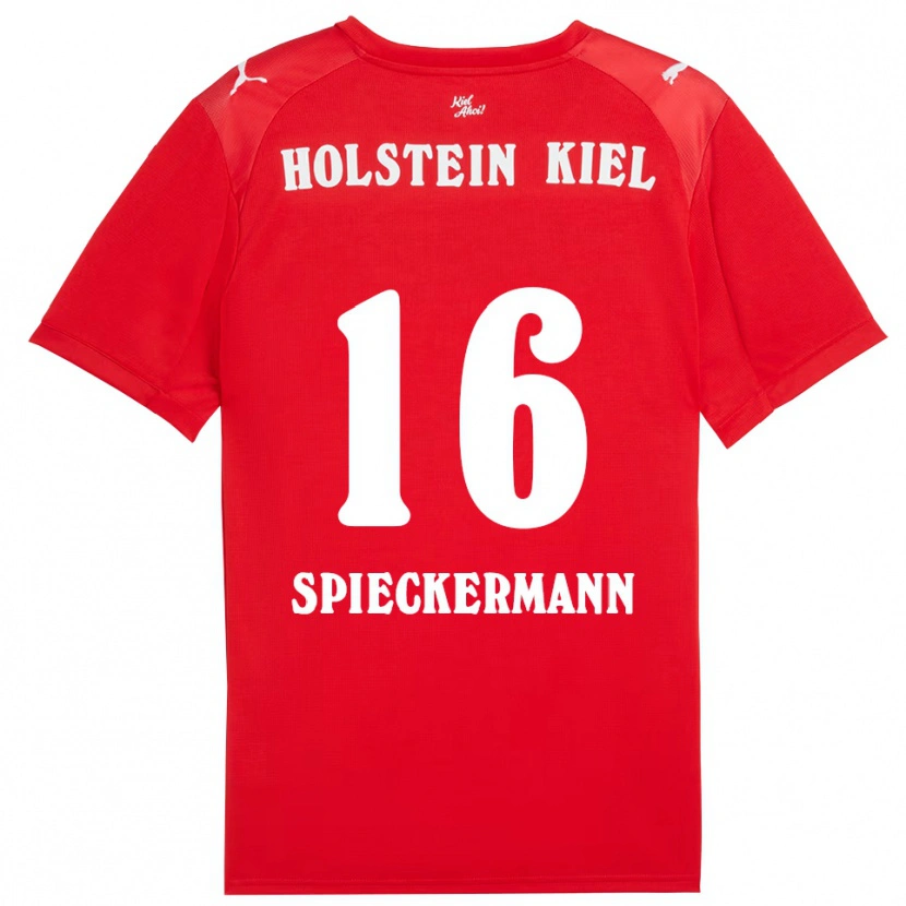 Danxen Uomo Maglia Tim Spieckermann #16 Rosso Blu Kit Gara Away 2025/26 Maglietta