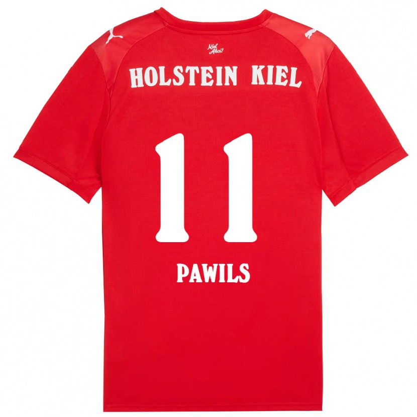 Danxen Uomo Maglia Jan-Luca Pawils #11 Rosso Blu Kit Gara Away 2025/26 Maglietta