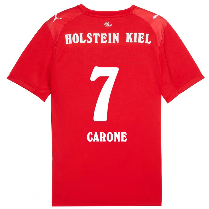 Danxen Uomo Maglia Sammy Carone #7 Rosso Blu Kit Gara Away 2025/26 Maglietta