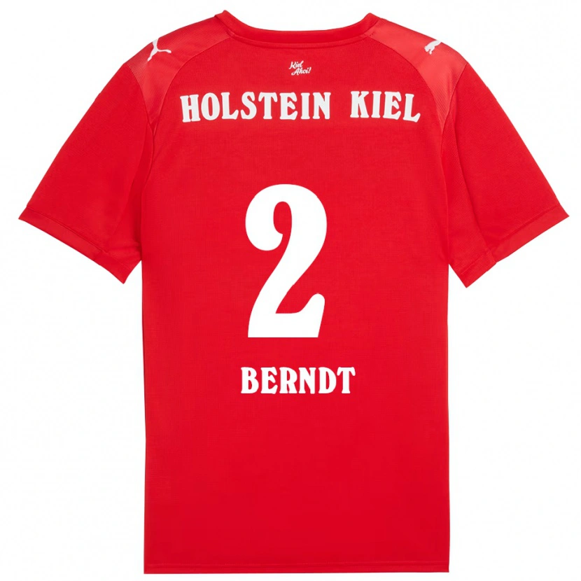 Danxen Uomo Maglia Delf Berndt #2 Rosso Blu Kit Gara Away 2025/26 Maglietta