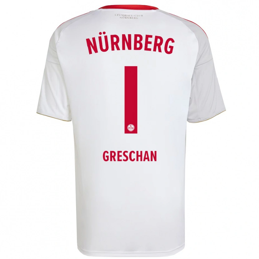 Danxen Uomo Maglia Lenny Greschan #1 Bianco Rosso Kit Gara Away 2025/26 Maglietta