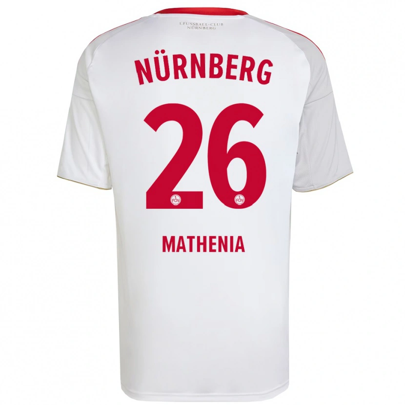Danxen Uomo Maglia Christian Mathenia #26 Bianco Rosso Kit Gara Away 2025/26 Maglietta