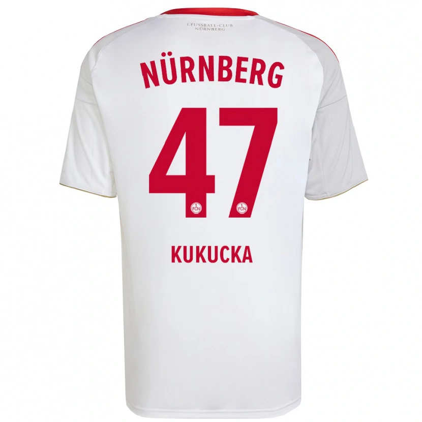 Danxen Uomo Maglia Michal Kukucka #47 Bianco Rosso Kit Gara Away 2025/26 Maglietta