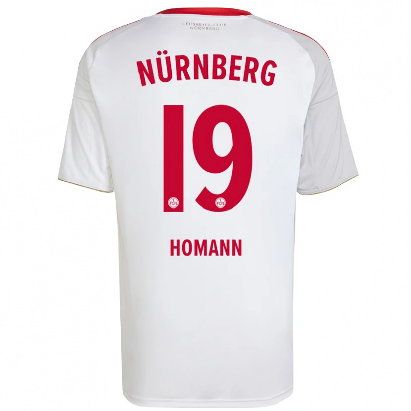 Danxen Uomo Maglia Sanja Homann #19 Bianco Rosso Kit Gara Away 2025/26 Maglietta