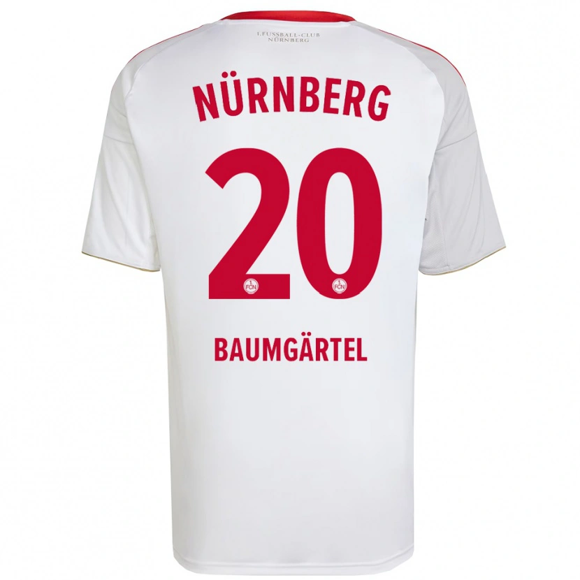 Danxen Uomo Maglia Jacqueline Baumgärtel #20 Bianco Rosso Kit Gara Away 2025/26 Maglietta