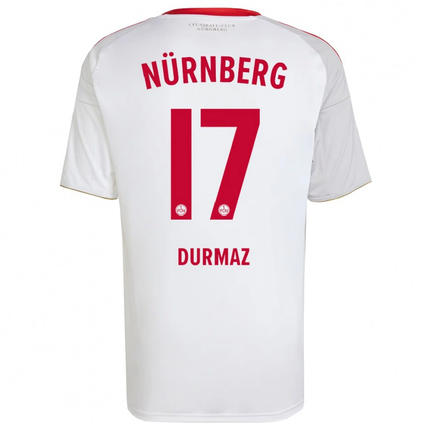 Danxen Uomo Maglia Enes Durmaz #17 Bianco Rosso Kit Gara Away 2025/26 Maglietta