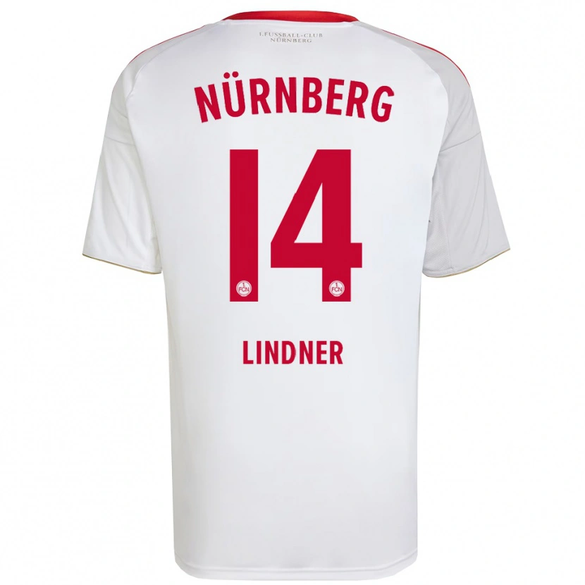 Danxen Uomo Maglia Marlene Lindner #14 Bianco Rosso Kit Gara Away 2025/26 Maglietta
