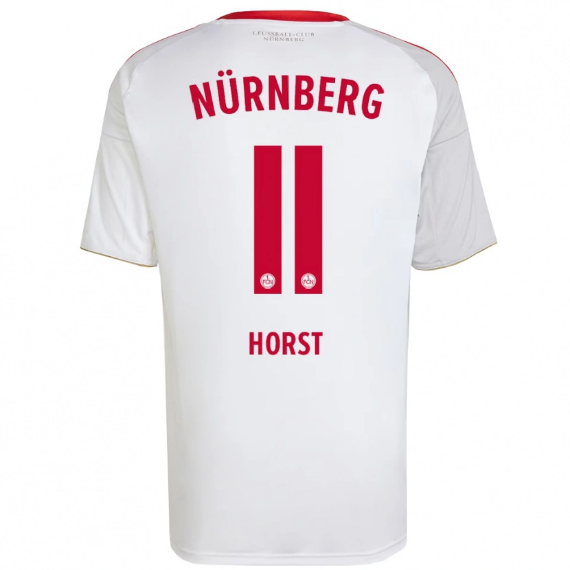 Danxen Uomo Maglia Luca Horst #11 Bianco Rosso Kit Gara Away 2025/26 Maglietta