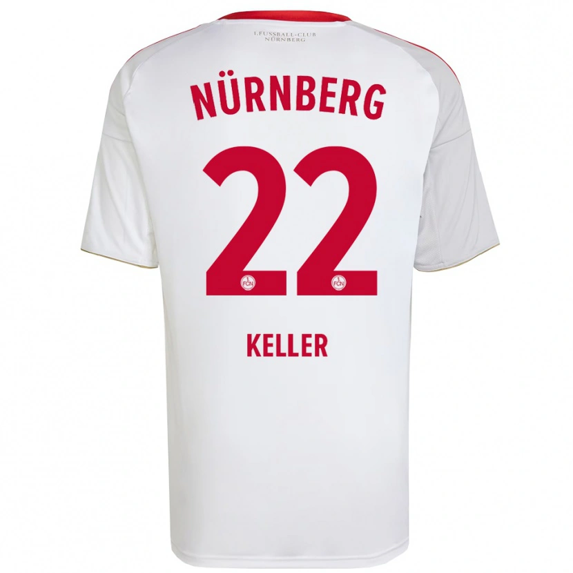 Danxen Uomo Maglia Noah Keller #22 Bianco Rosso Kit Gara Away 2025/26 Maglietta
