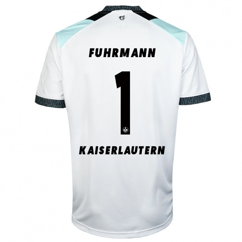 Danxen Uomo Maglia Lasse Fuhrmann #1 Bianco Nero Kit Gara Away 2025/26 Maglietta