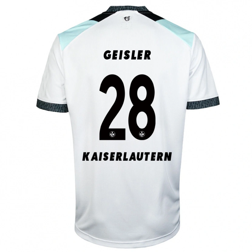 Danxen Uomo Maglia Felix Geisler #28 Bianco Nero Kit Gara Away 2025/26 Maglietta