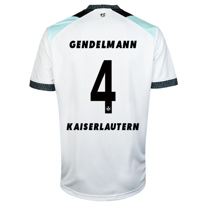 Danxen Uomo Maglia Nikita Gendelmann #4 Bianco Nero Kit Gara Away 2025/26 Maglietta