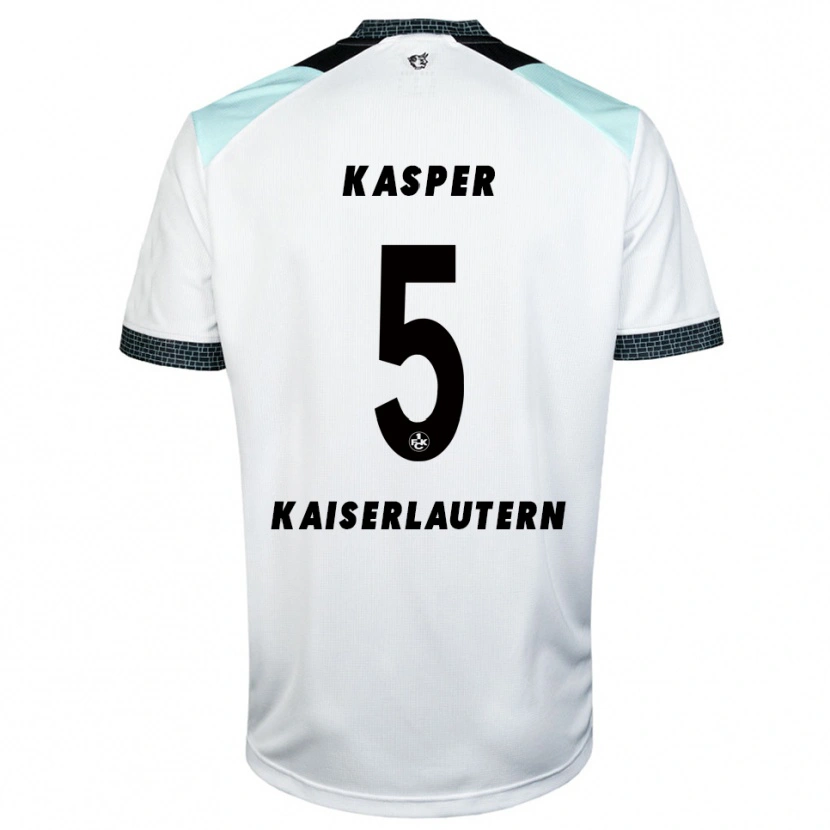 Danxen Uomo Maglia Linus Kasper #5 Bianco Nero Kit Gara Away 2025/26 Maglietta
